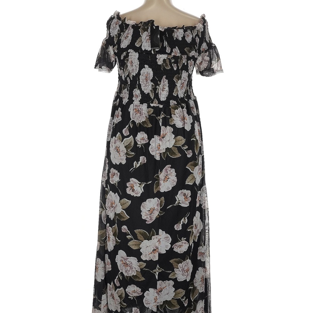 Simply Be Black and White Off-Shoulder Maxi Sundress